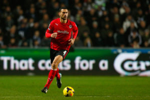SWANSEA, WALES - FEBRUARY 08: Steven Caulker of Cardiff in action during the Barclays Premier League match between Swansea City and Cardiff City at the Liberty Stadium on February 8, 2014 in Swansea, Wales. (Photo by Paul Thomas/Getty Images)