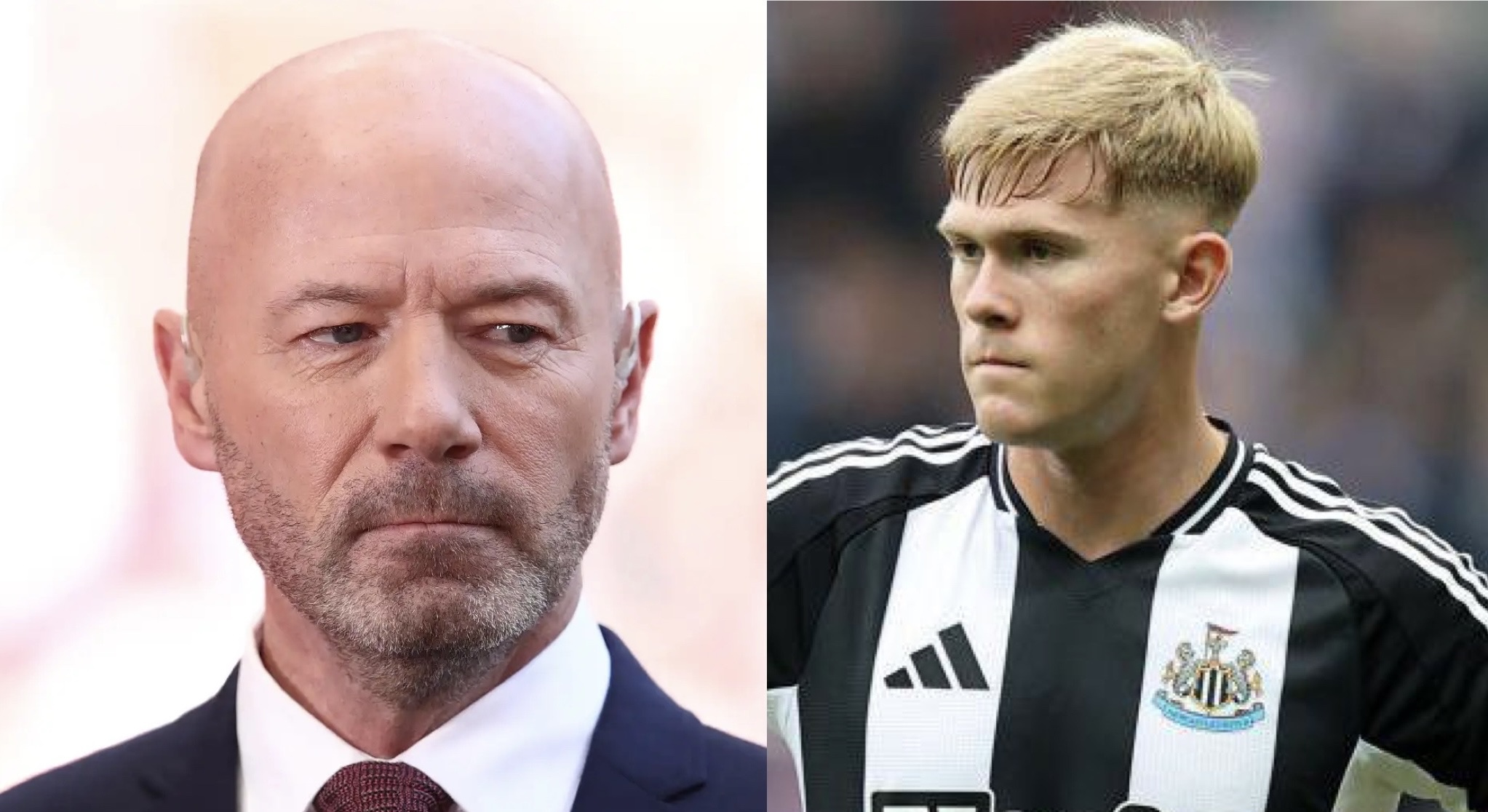 Alan Shearer reacts to Lewis Hall rumours