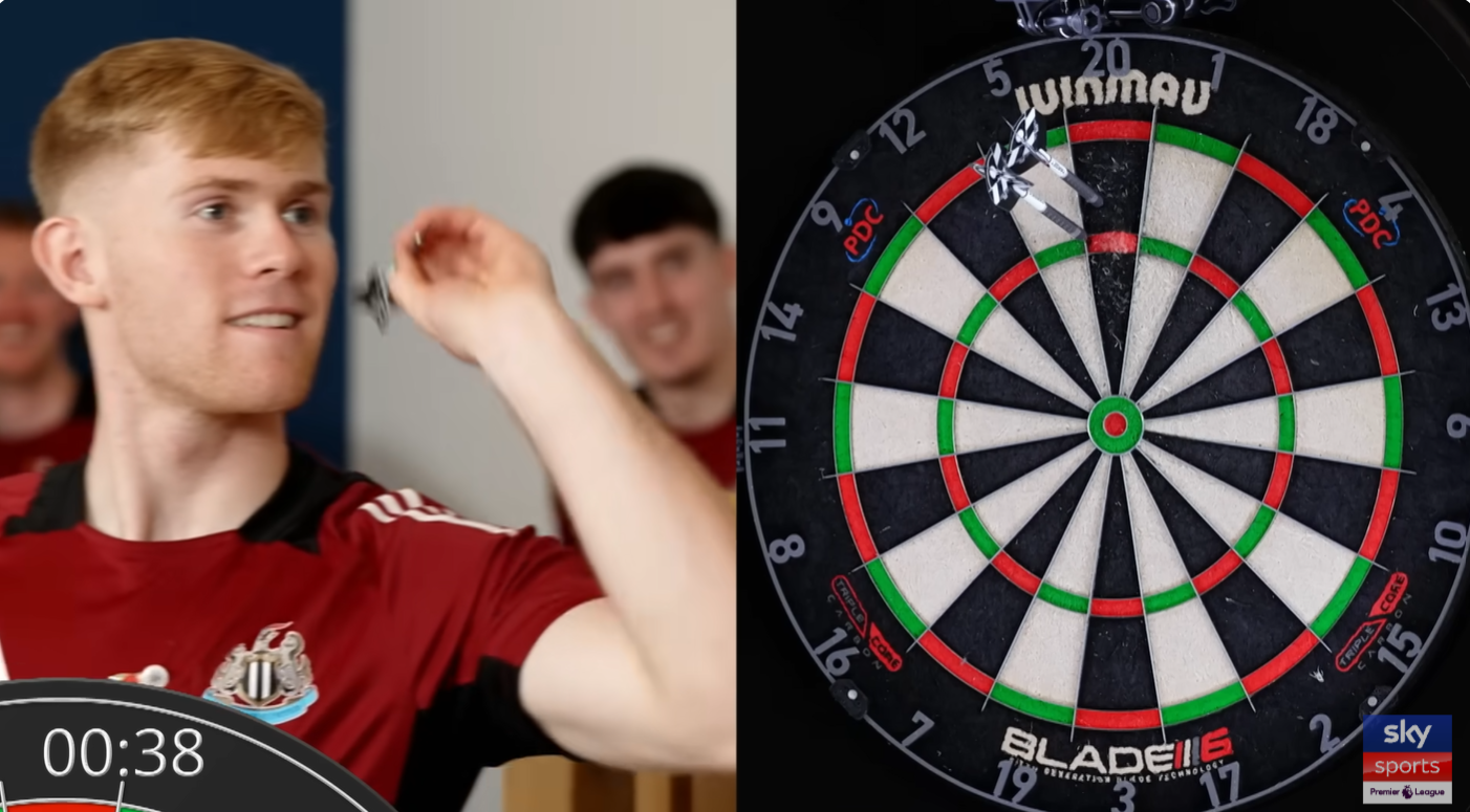 Newcastle players take on darts star at club's Benton training base - Watch here