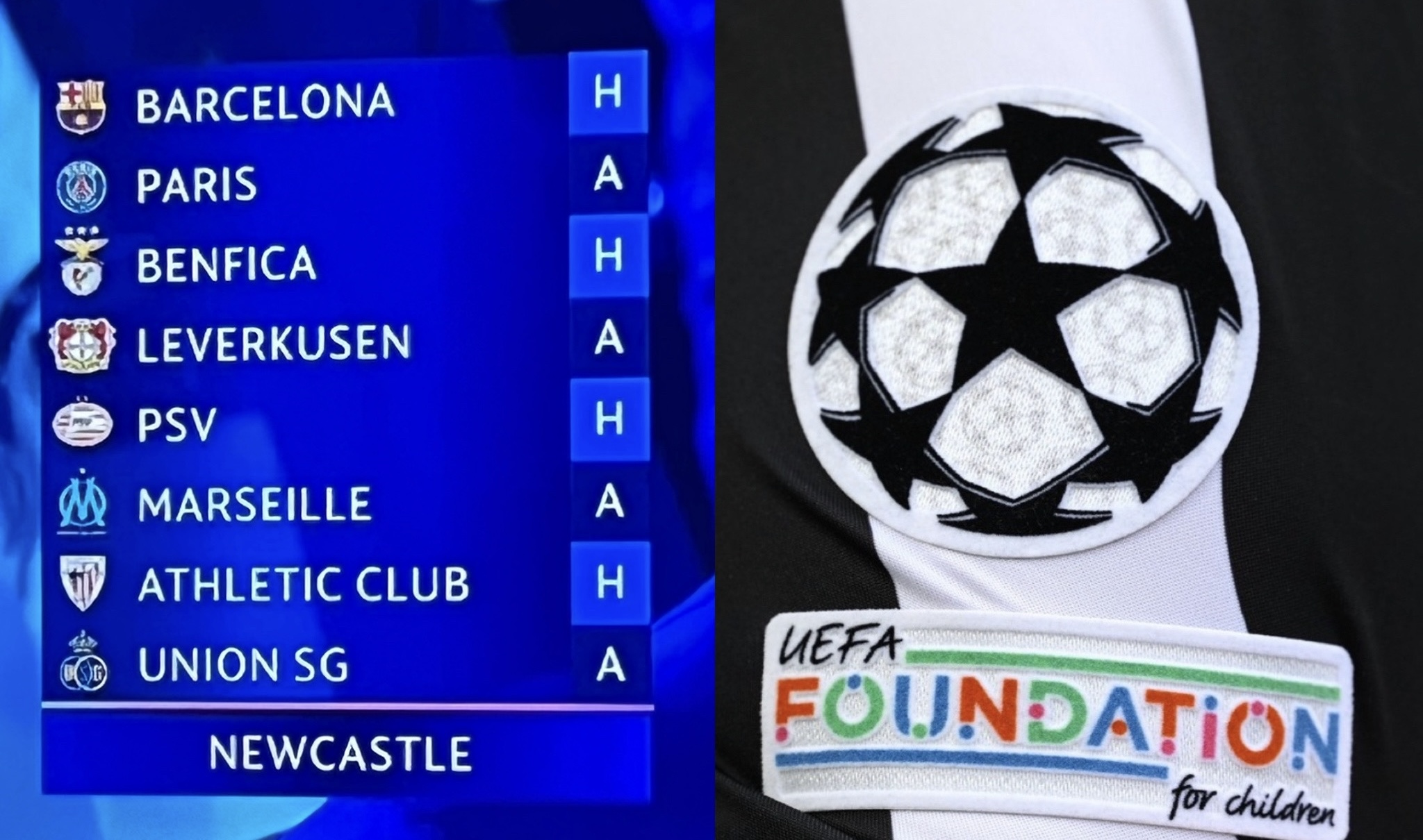 Newcastle dates & times for all 8 Champions League games - Barcelona first!